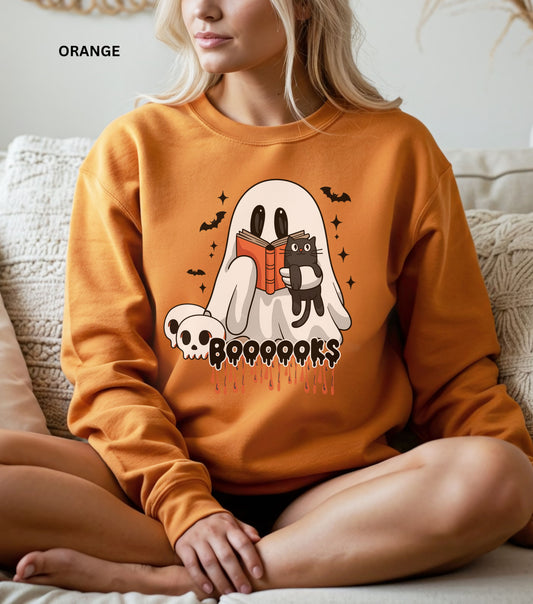 Cute Reading Ghost Sweatshirt