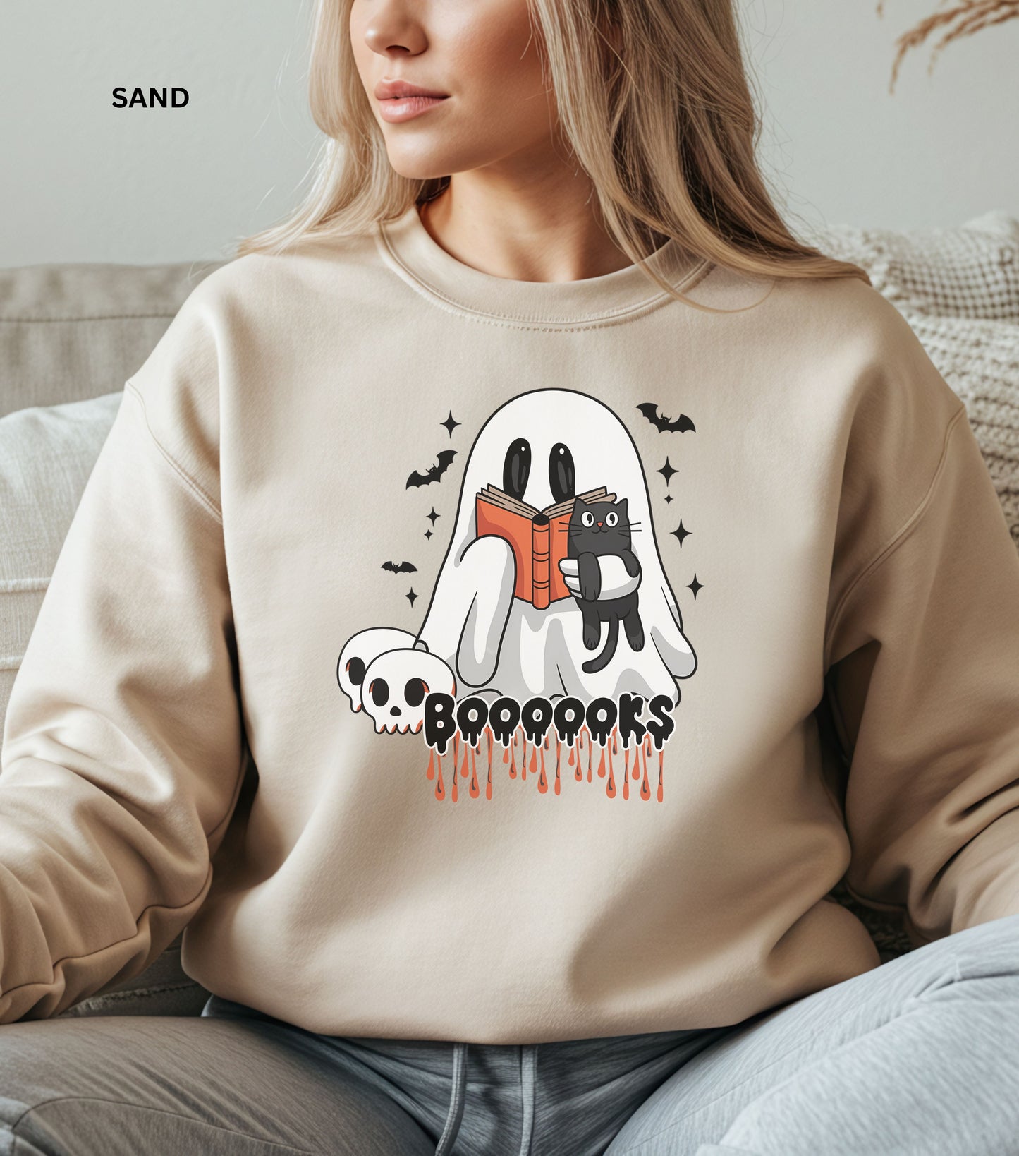 Cute Reading Ghost Sweatshirt