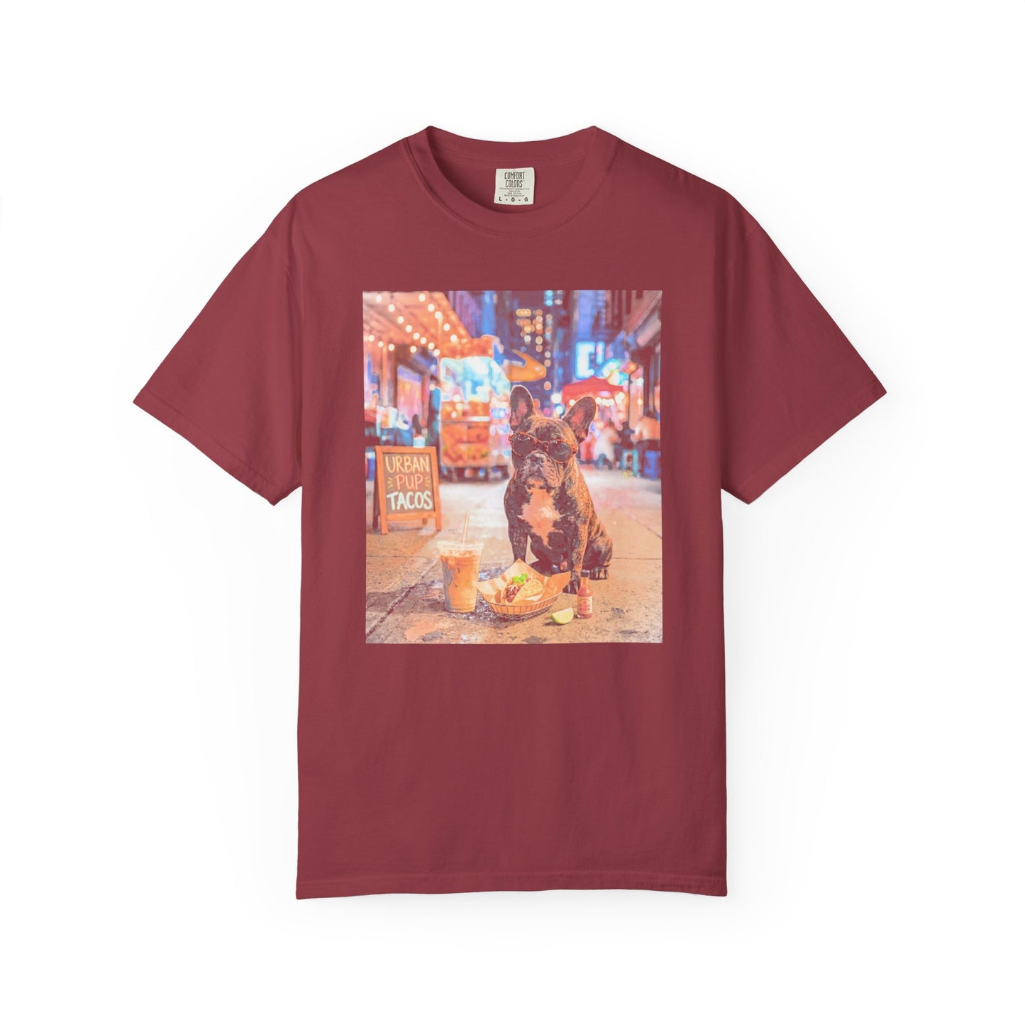 French Bulldog Taco & Iced Coffee Shirt in Chili