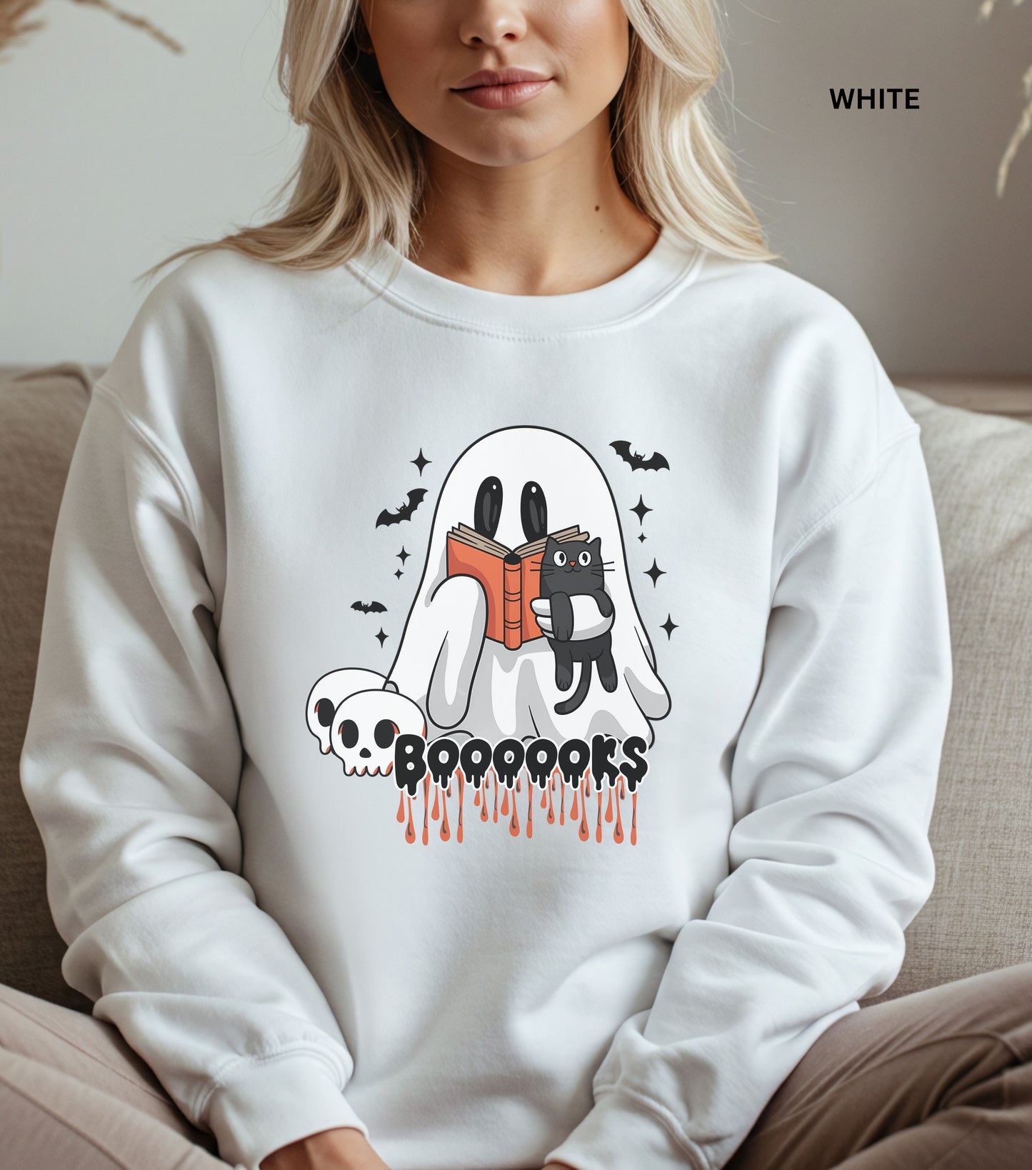 Cute Reading Ghost Sweatshirt