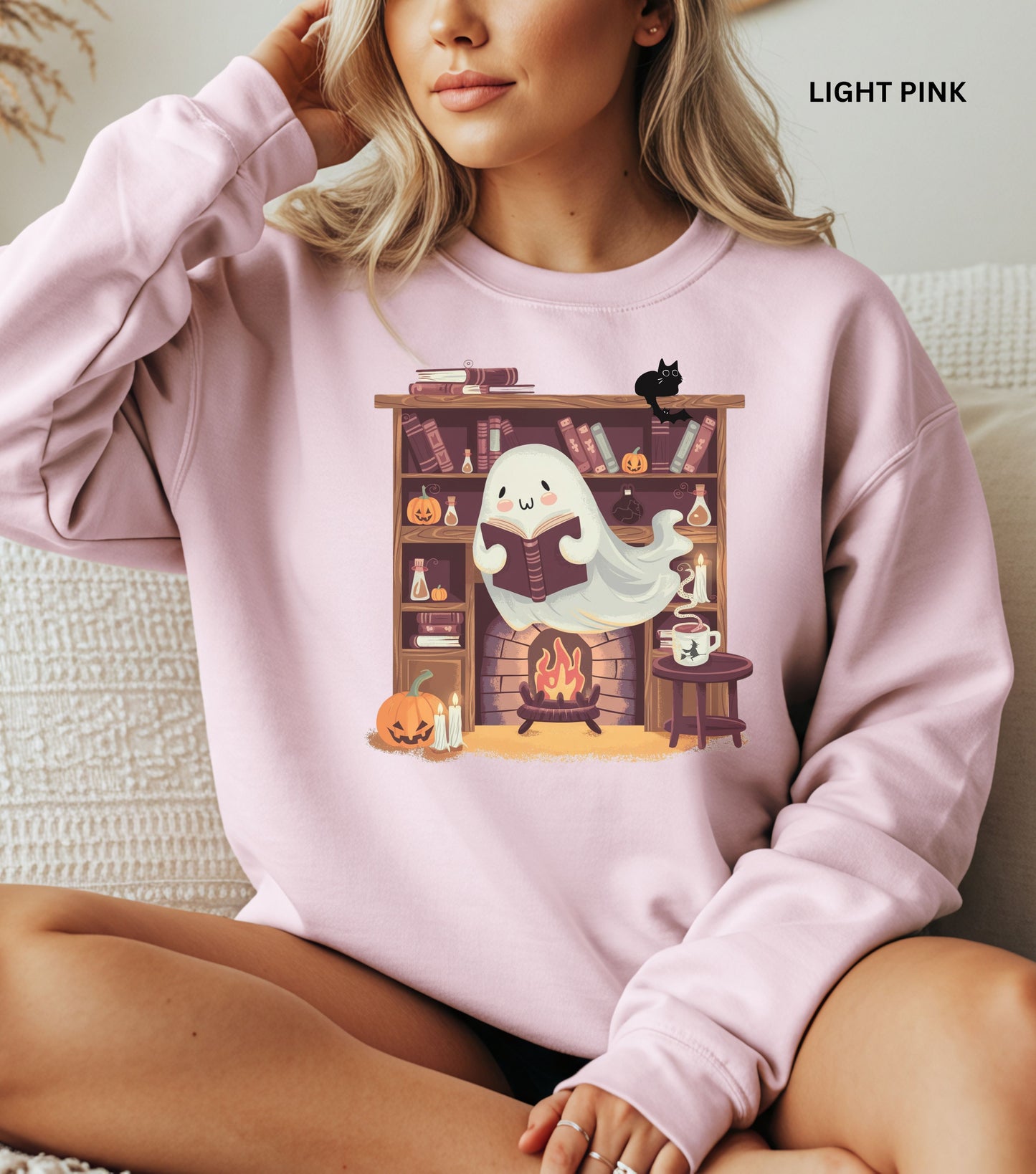 Book Lover Ghost Halloween Sweatshirt