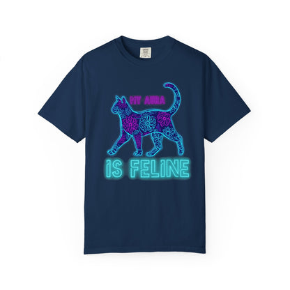 Cat Lover Neon Graphic T-Shirt — "My Aura Is Feline"