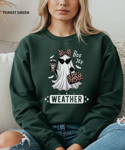 Boo Jee Weather Leopard Ghost Sweatshirt