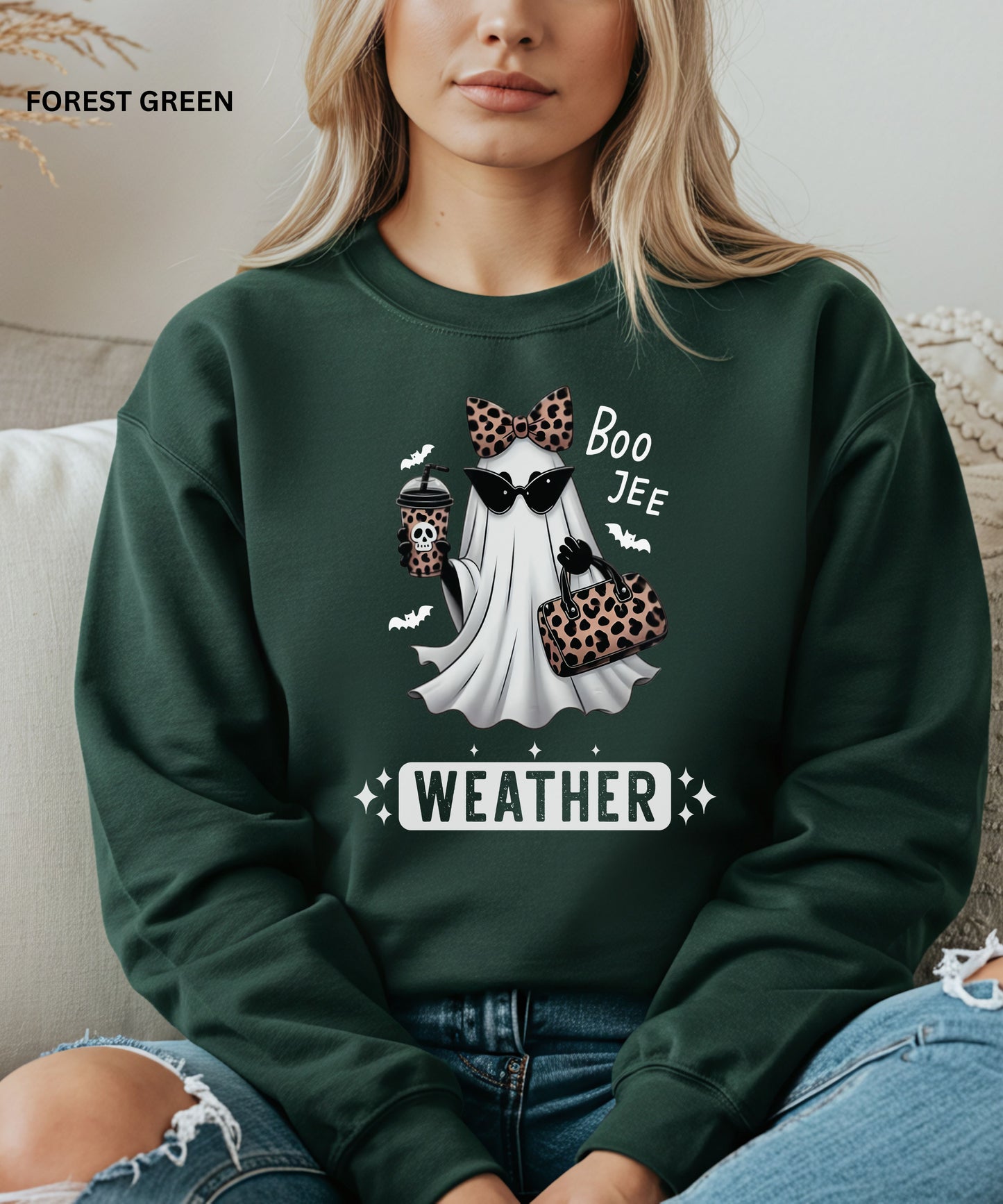 Boo Jee Weather Leopard Ghost Sweatshirt
