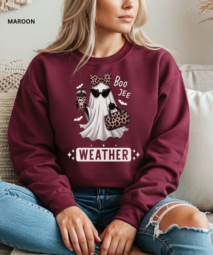 Boo Jee Weather Leopard Ghost Sweatshirt