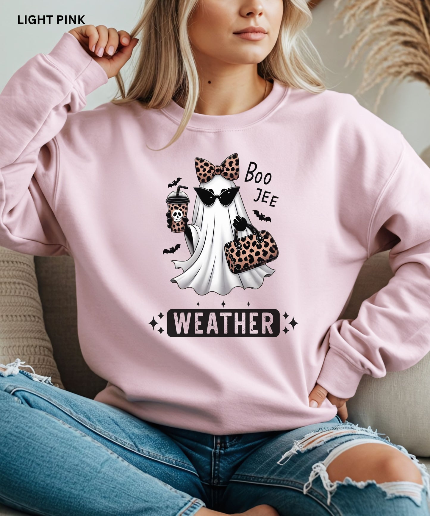 Boo Jee Weather Leopard Ghost Sweatshirt