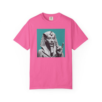 Egyptian Pharaoh Graphic T-Shirt in Neon pink — vintage Egyptian statue graphic, garment-dyed heavyweight cotton tee
