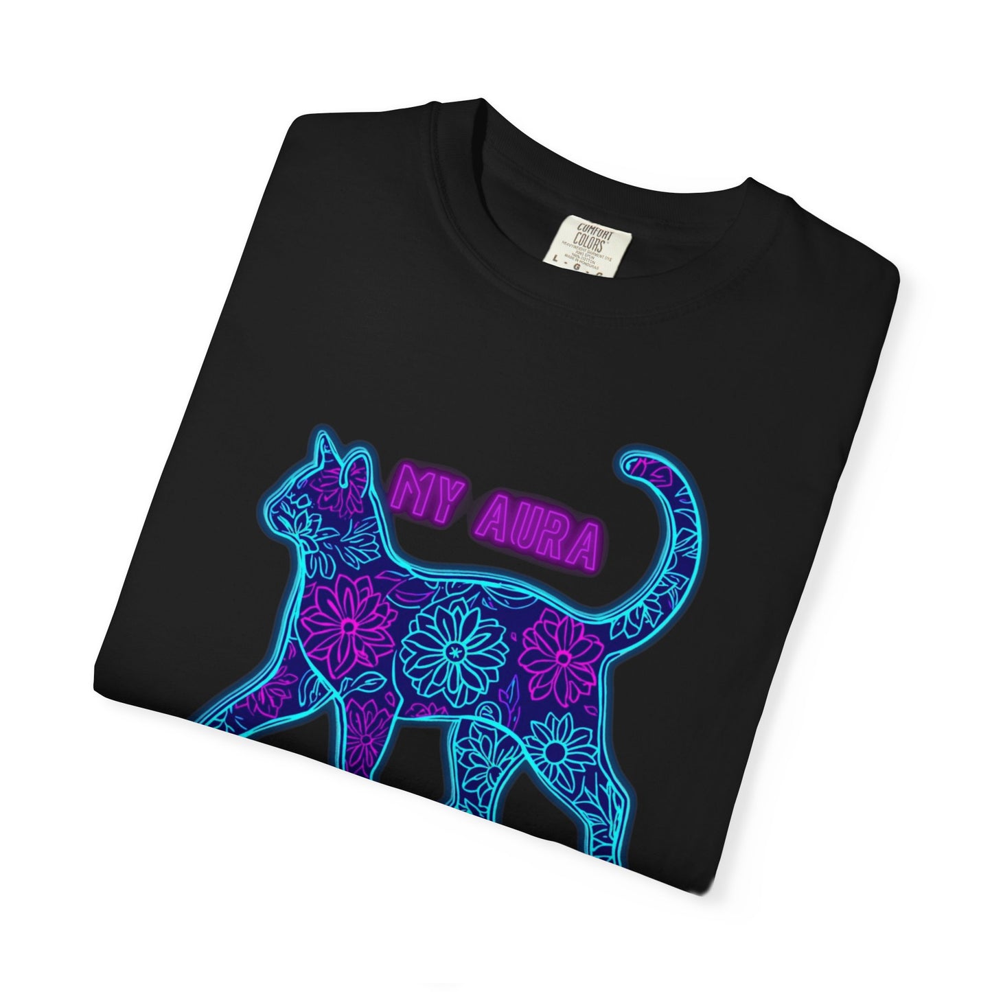 Cat Lover Neon Graphic T-Shirt — "My Aura Is Feline"