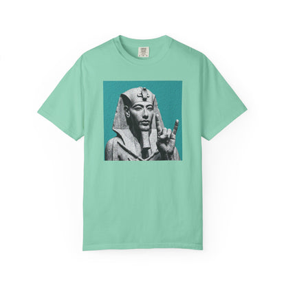 Egyptian Pharaoh Graphic T-Shirt in Island reef — vintage Egyptian statue graphic, garment-dyed heavyweight cotton tee

