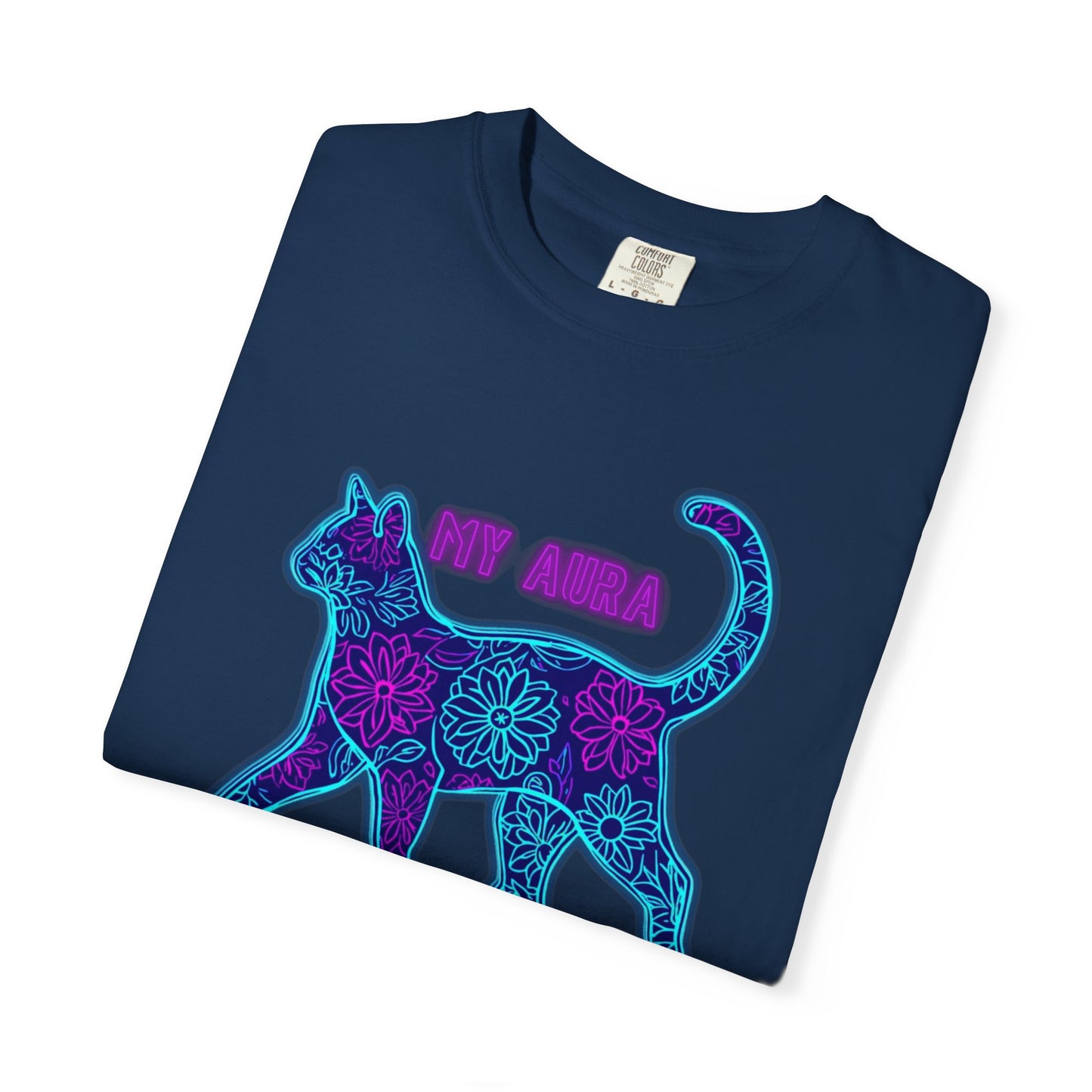 Cat Lover Neon Graphic T-Shirt — "My Aura Is Feline"