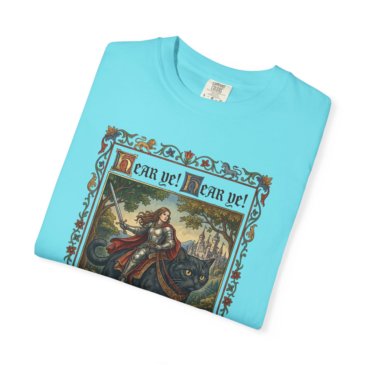 The Fun Aunt Has Arrived graphic tee in Sapphire — heavyweight garment-dyed vintage storybook shirt
