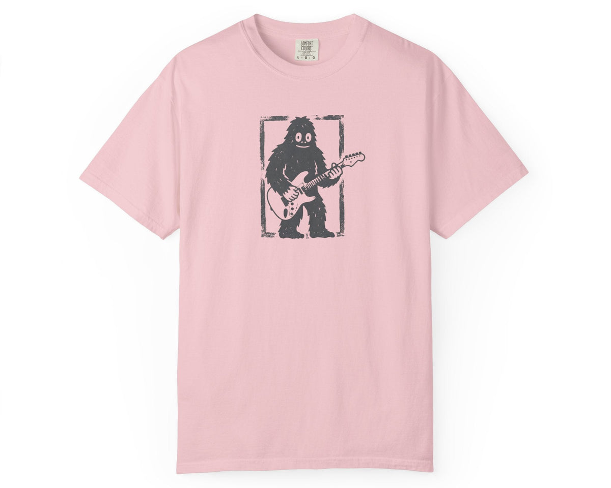 Blossom garment-dyed Bigfoot guitar graphic tee, heavyweight ring-spun cotton vintage band shirt