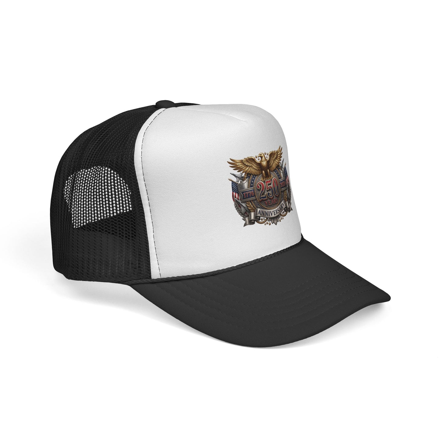 250th Anniversary Trucker Cap — Vintage Eagle Patriotic Mesh Hat