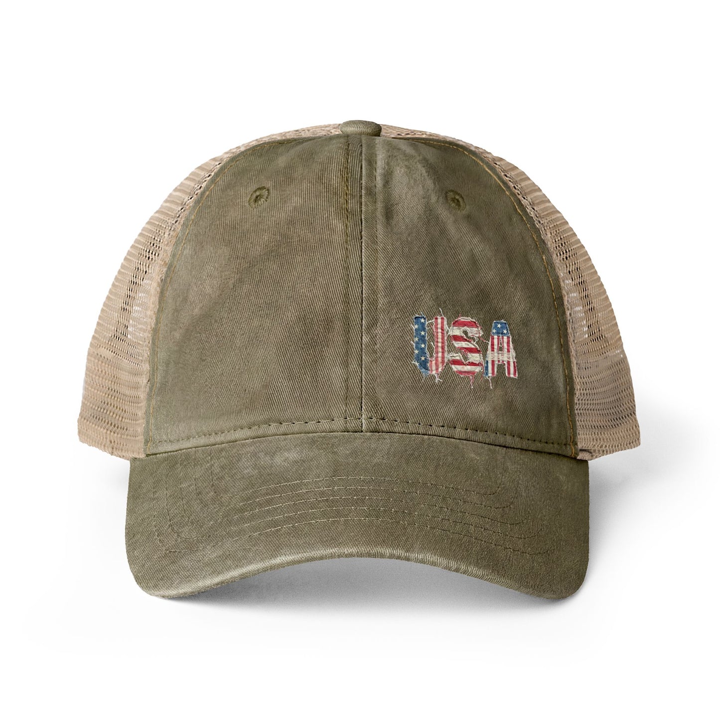 Women's patriotic Washed Mesh-Back Cap