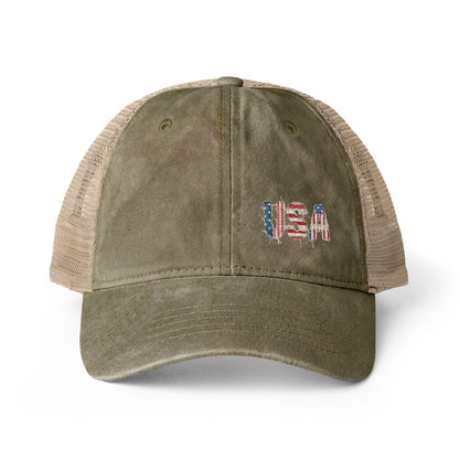Women's patriotic Washed Mesh-Back Cap