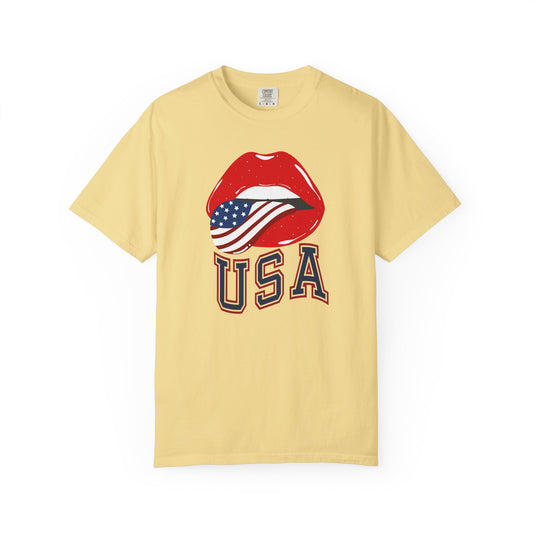 USA Flag Lip Graphic T-Shirt