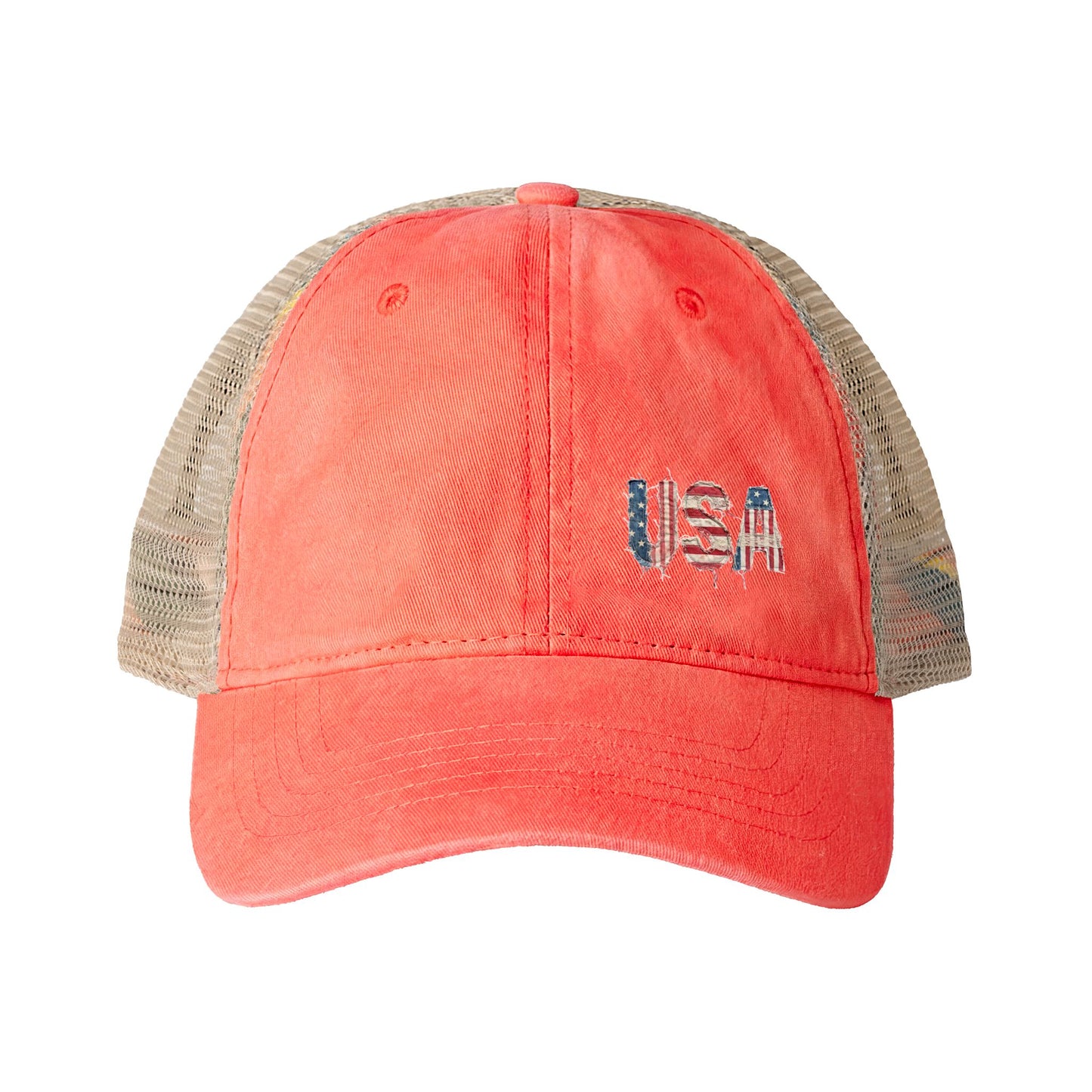 Women's patriotic Washed Mesh-Back Cap