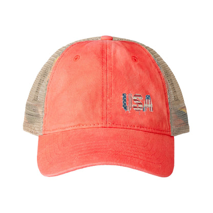 Women's patriotic Washed Mesh-Back Cap