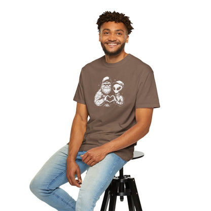 Bigfoot and Alien Heart T-shirt