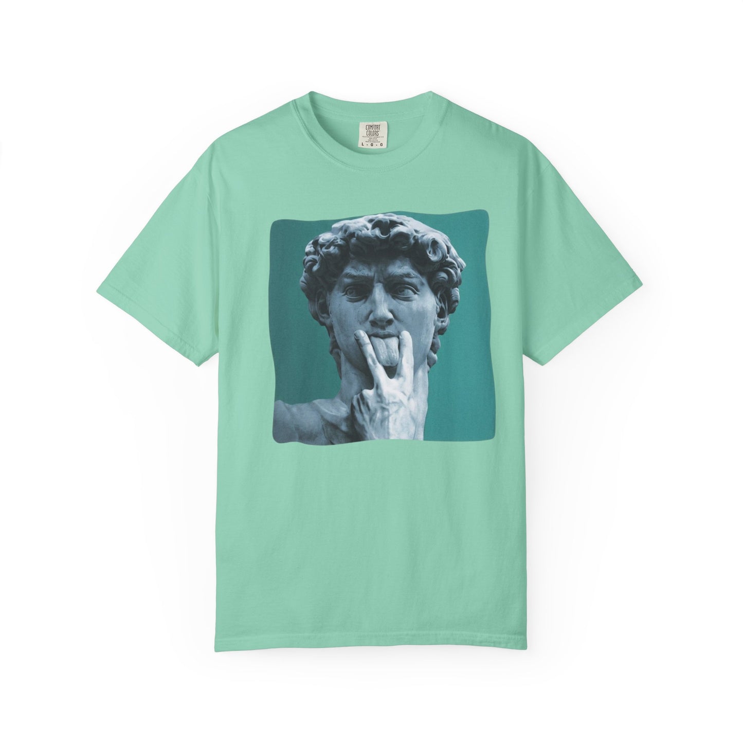 Statue of David Pop Art t-shirt in Island reef — heavyweight garment-dyed cotton tee
