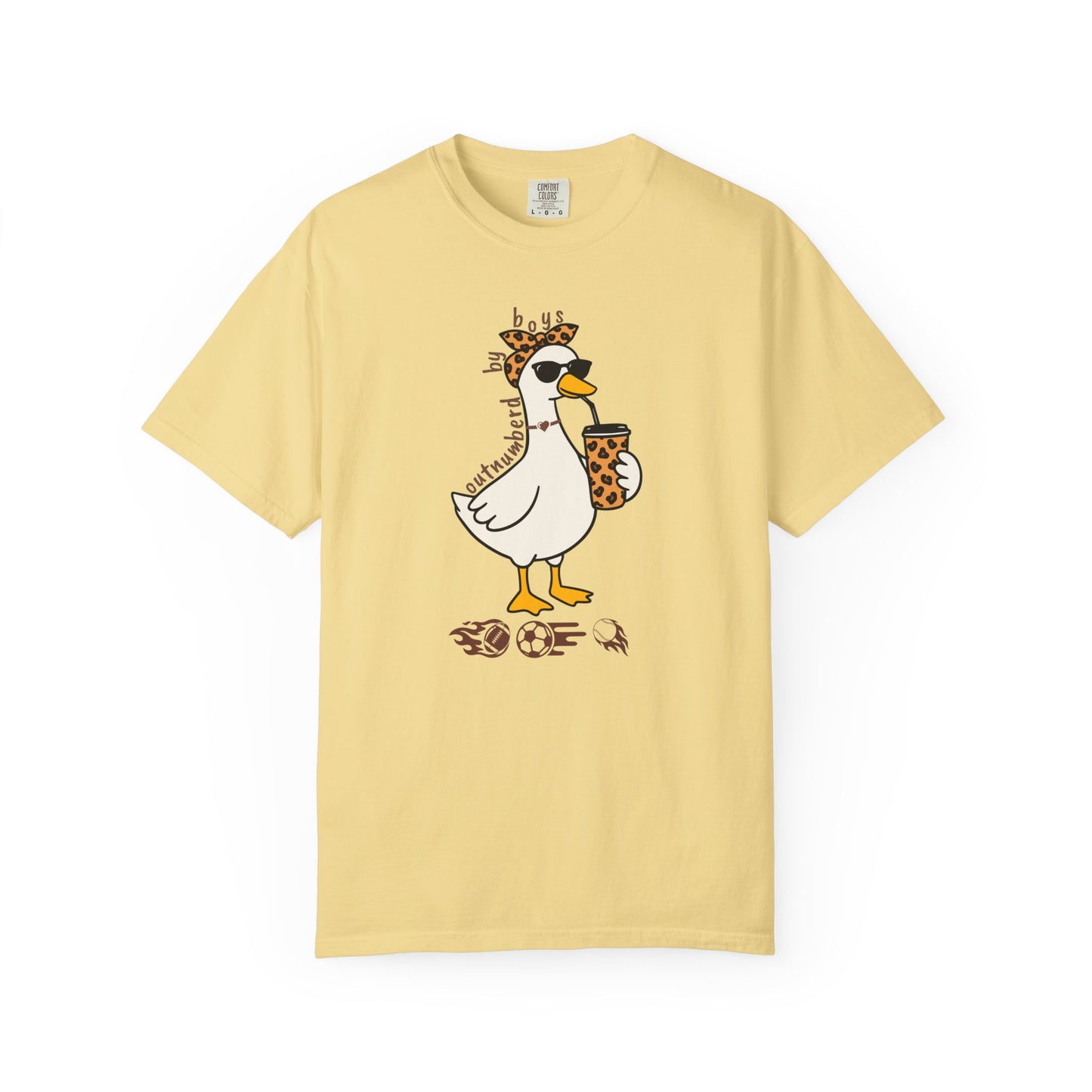 Comfort Colors funny boy mom goose shirt in butter — garment dyed graphic tee

