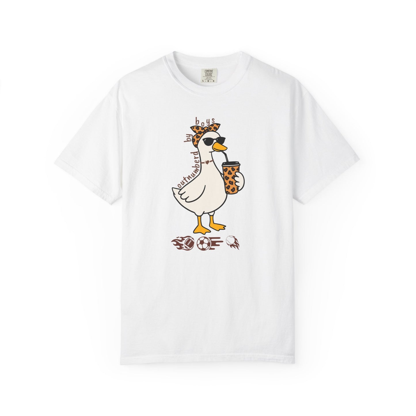 Comfort Colors funny boy mom goose shirt in white — garment dyed graphic tee
