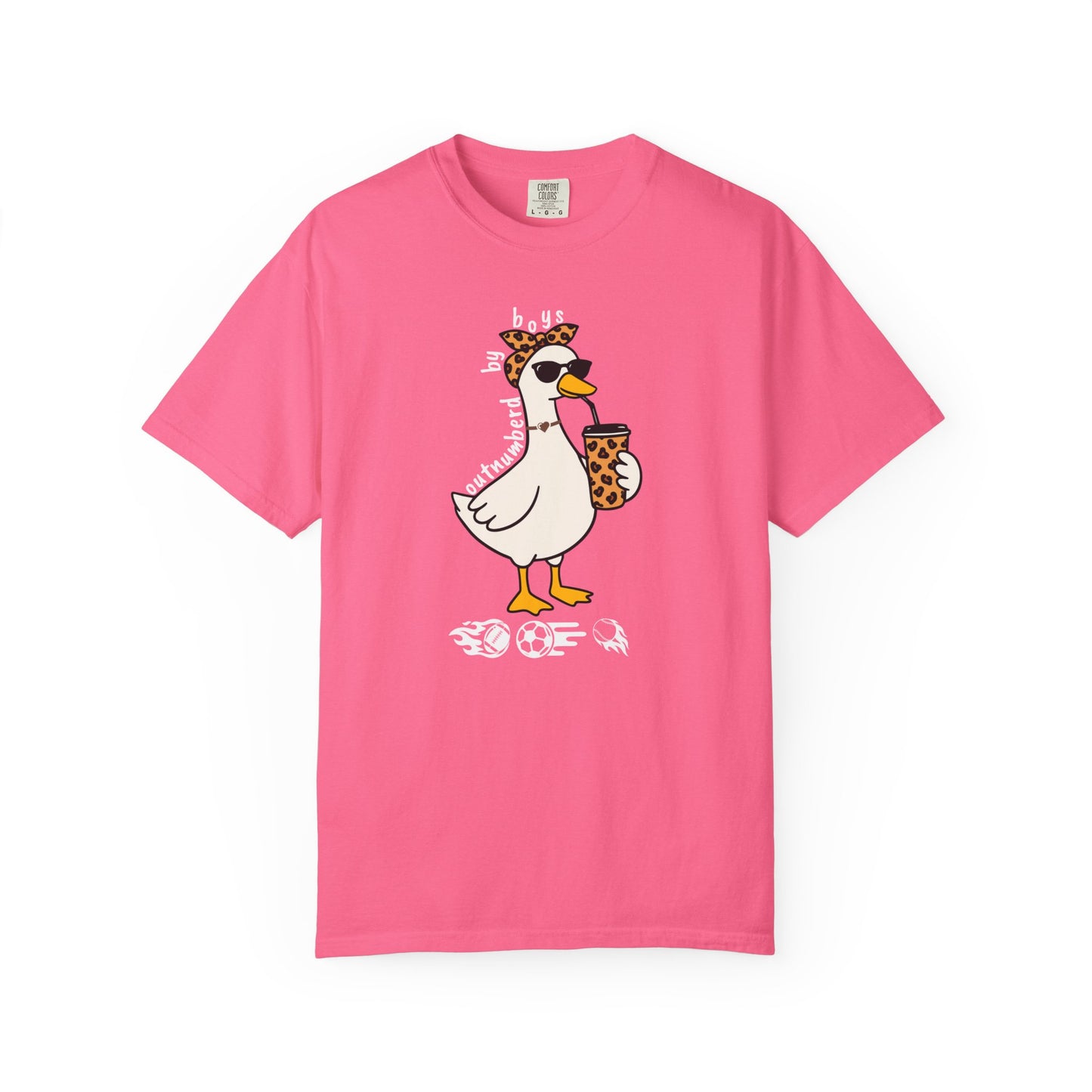 Comfort Colors funny boy mom goose shirt in crunchberry — garment dyed graphic tee
