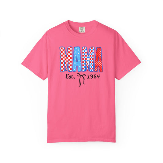Personalized Mama Est. 1984 Patriotic Graphic T-Shirt