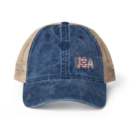 Women's patriotic Washed Mesh-Back Cap