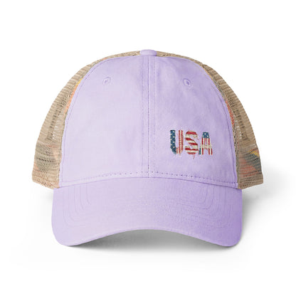 Women's patriotic Washed Mesh-Back Cap
