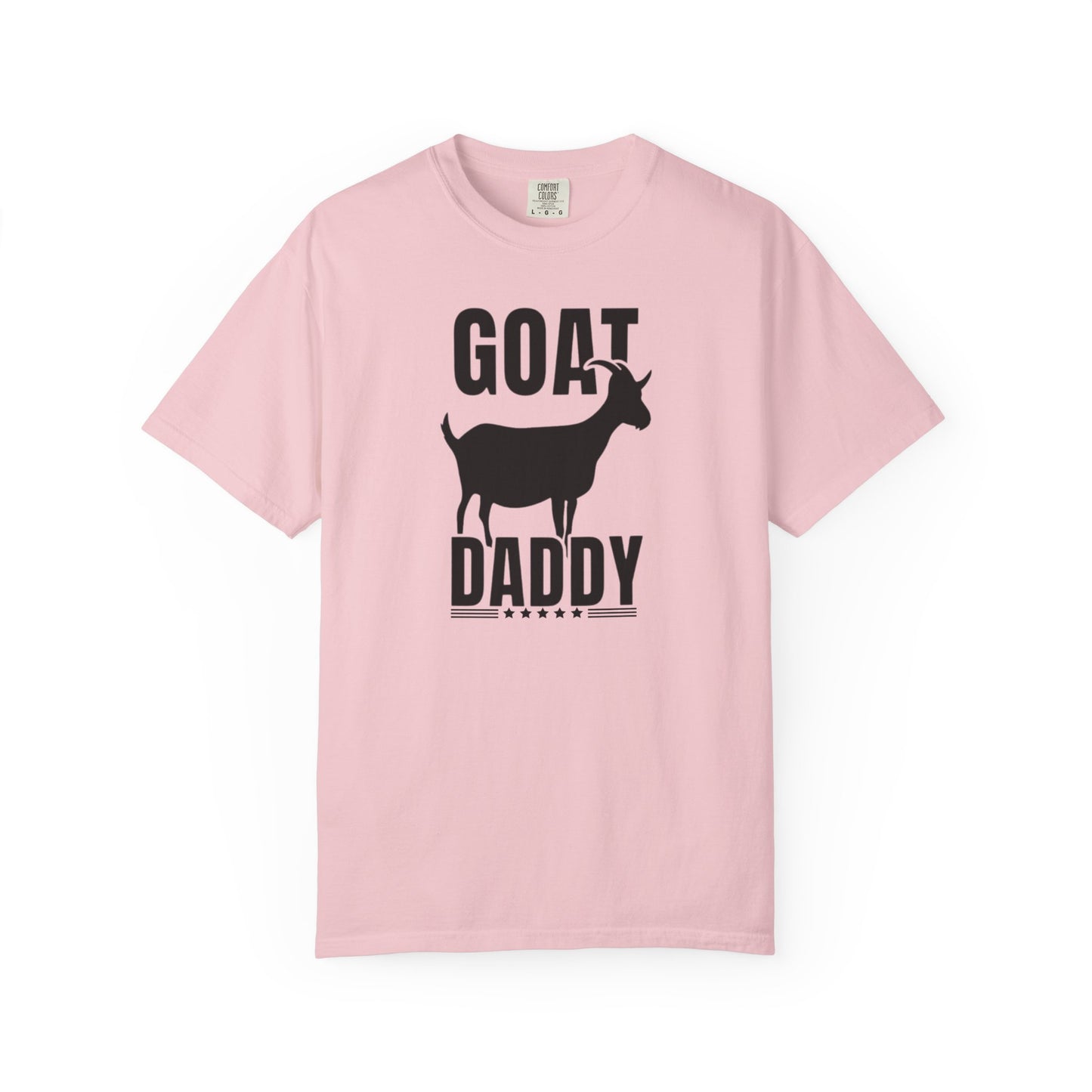 GOAT Daddy funny goat dad graphic tee in Bloom — Comfort Colors garment-dyed Father's Day shirt