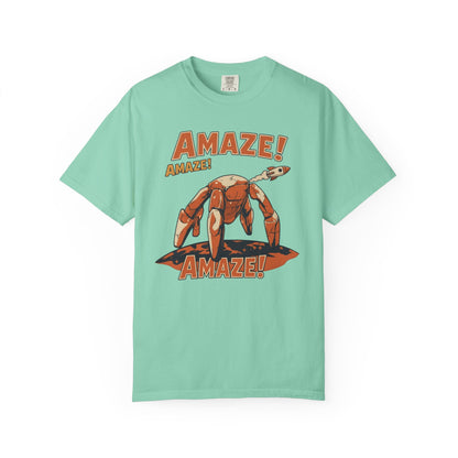 Amaze Rocky Comfort Colors Shirt in Island Reef – sci-fi graphic tee, soft garment-dyed unisex fit
