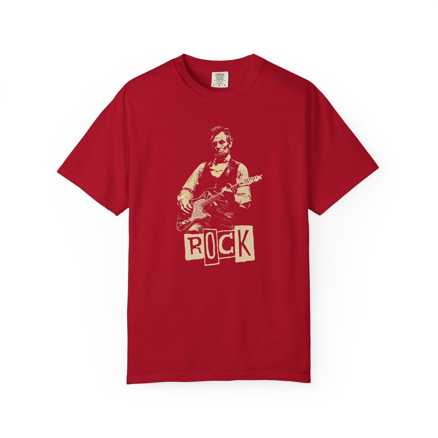 President Abraham Lincoln Rock Guitarist Vintage Tee
