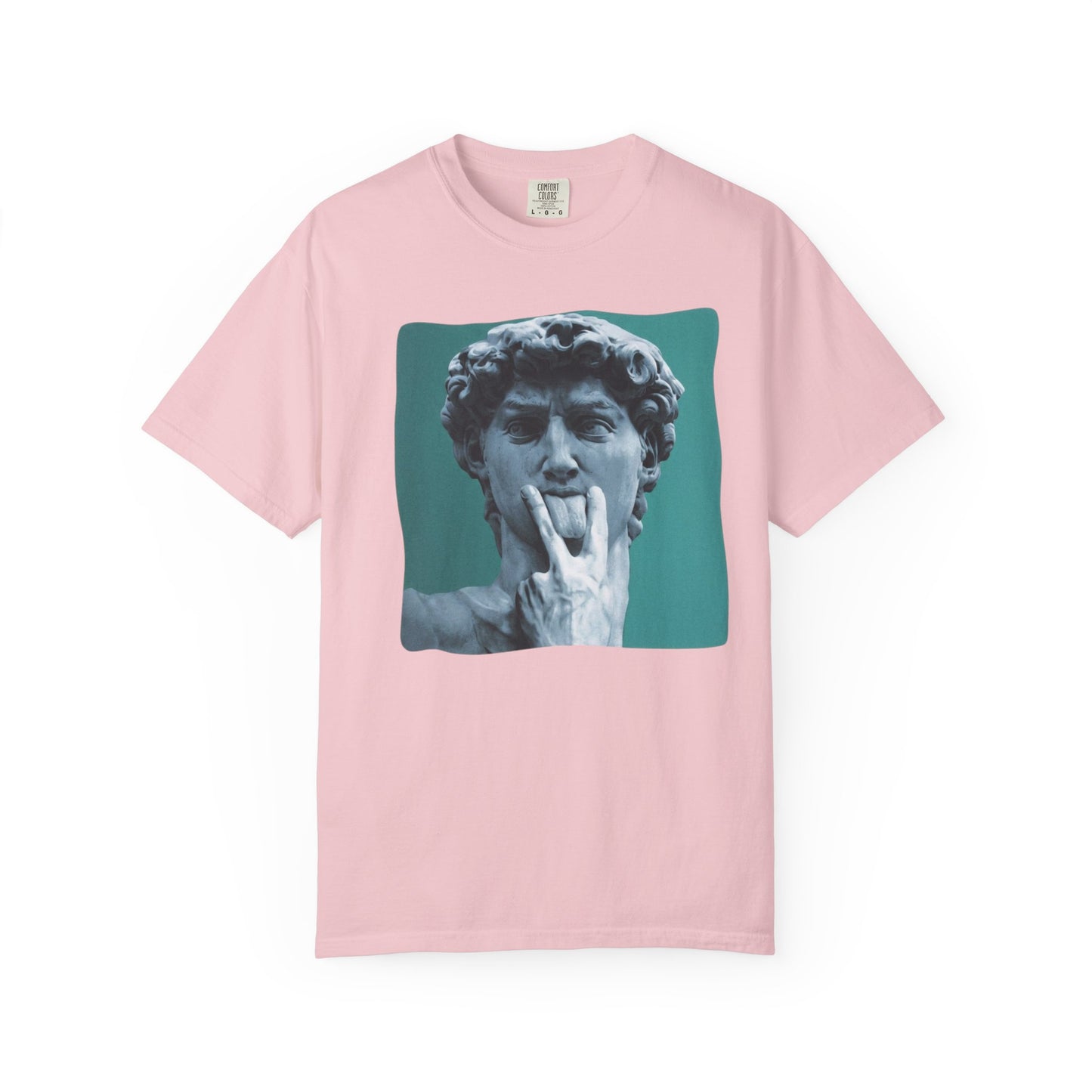 Statue of David Pop Art t-shirt in Blossom— heavyweight garment-dyed cotton tee
