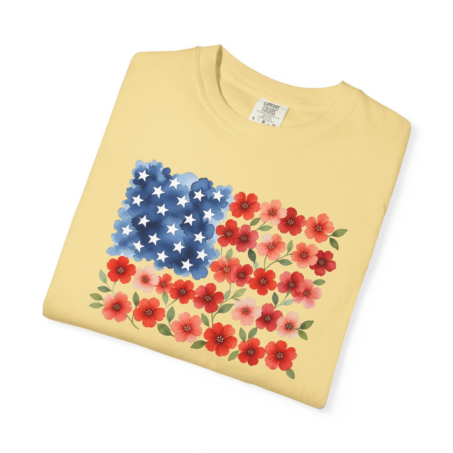 American Floral Flag T-Shirt