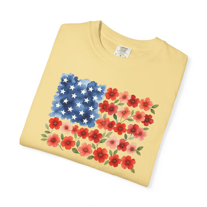 American Floral Flag T-Shirt