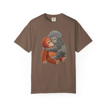 espresso t-shirt with monkey and monkey a graphic on a white background