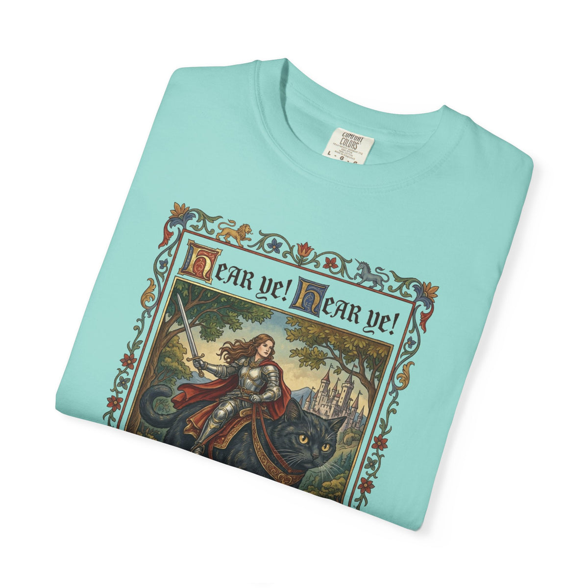 The Fun Aunt Has Arrived graphic tee in Chalky Mint — heavyweight garment-dyed vintage storybook shirt