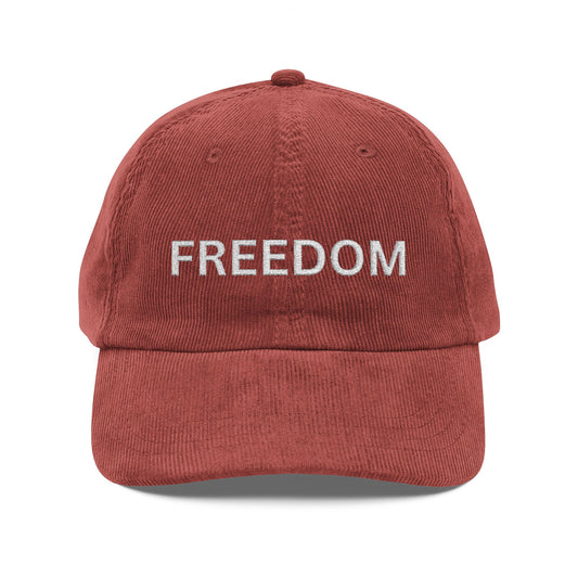 Freedom Corduroy Embroidery, Retro Hat
