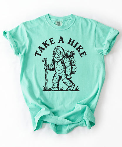 Take a Hike T-Shirt — Funny Hiking Bigfoot Graphic Tee for Outdoors Lovers